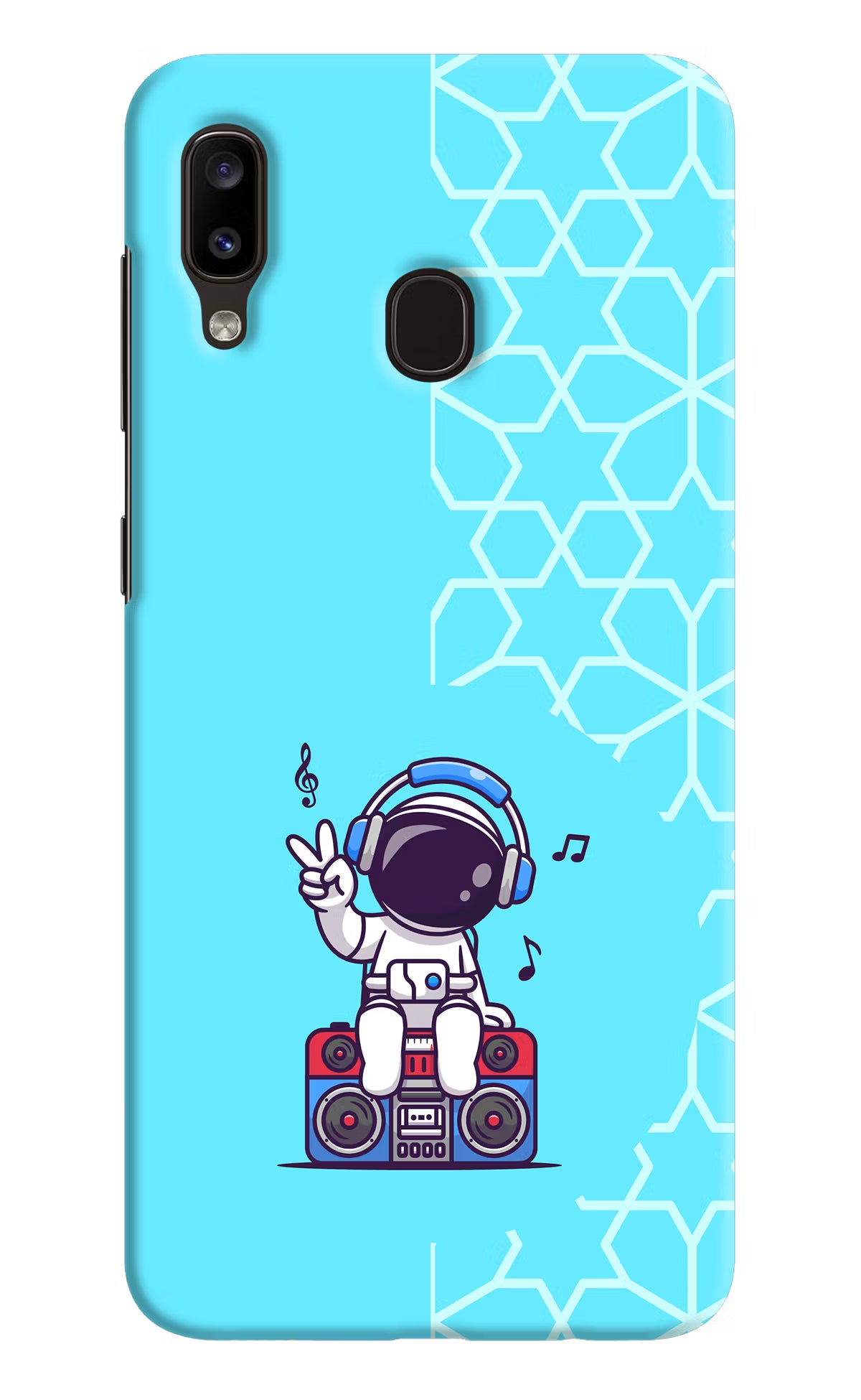 Cute Astronaut Chilling Samsung A20/M10s Hard Case Back Cover by Casekaro