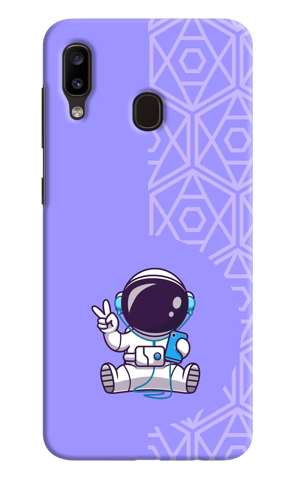 Cute Astronaut Chilling Samsung A20/M10s Hard Case Back Cover by Casekaro