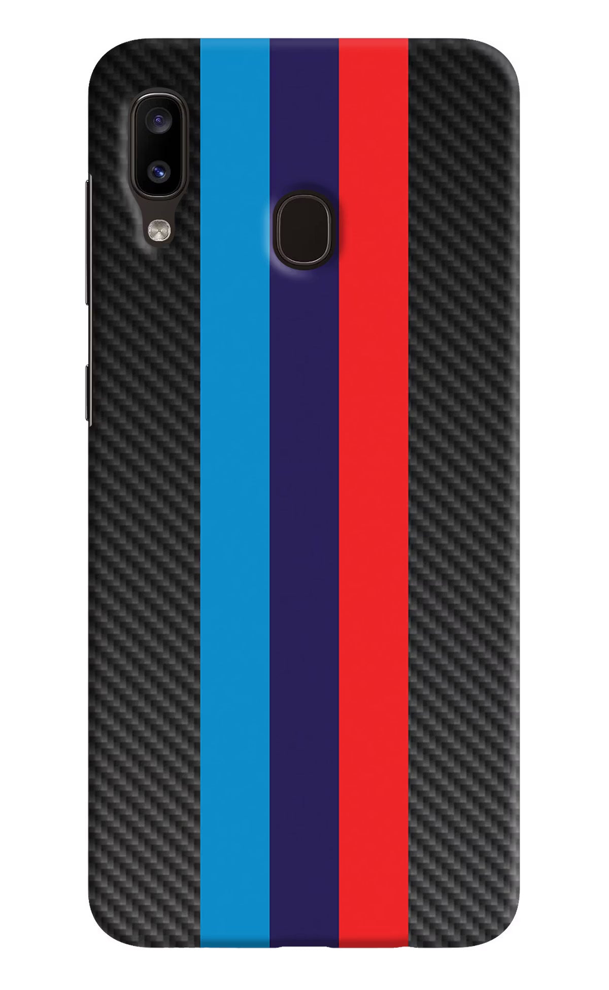 BMW Stripes Pattern Samsung A20/M10s Hard Case Back Cover by Casekaro
