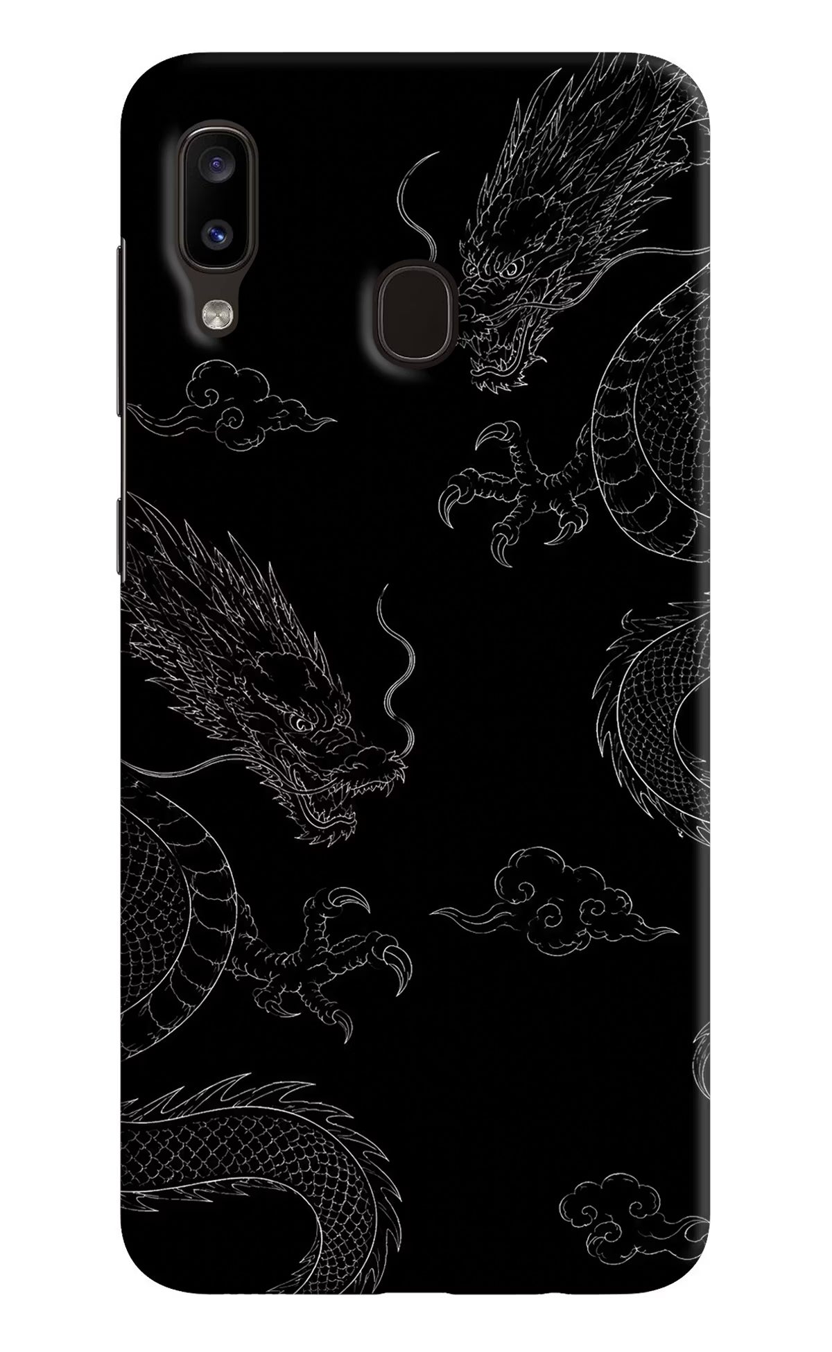 Twin Dragons Samsung A20/M10s Hard Case Back Cover by Casekaro