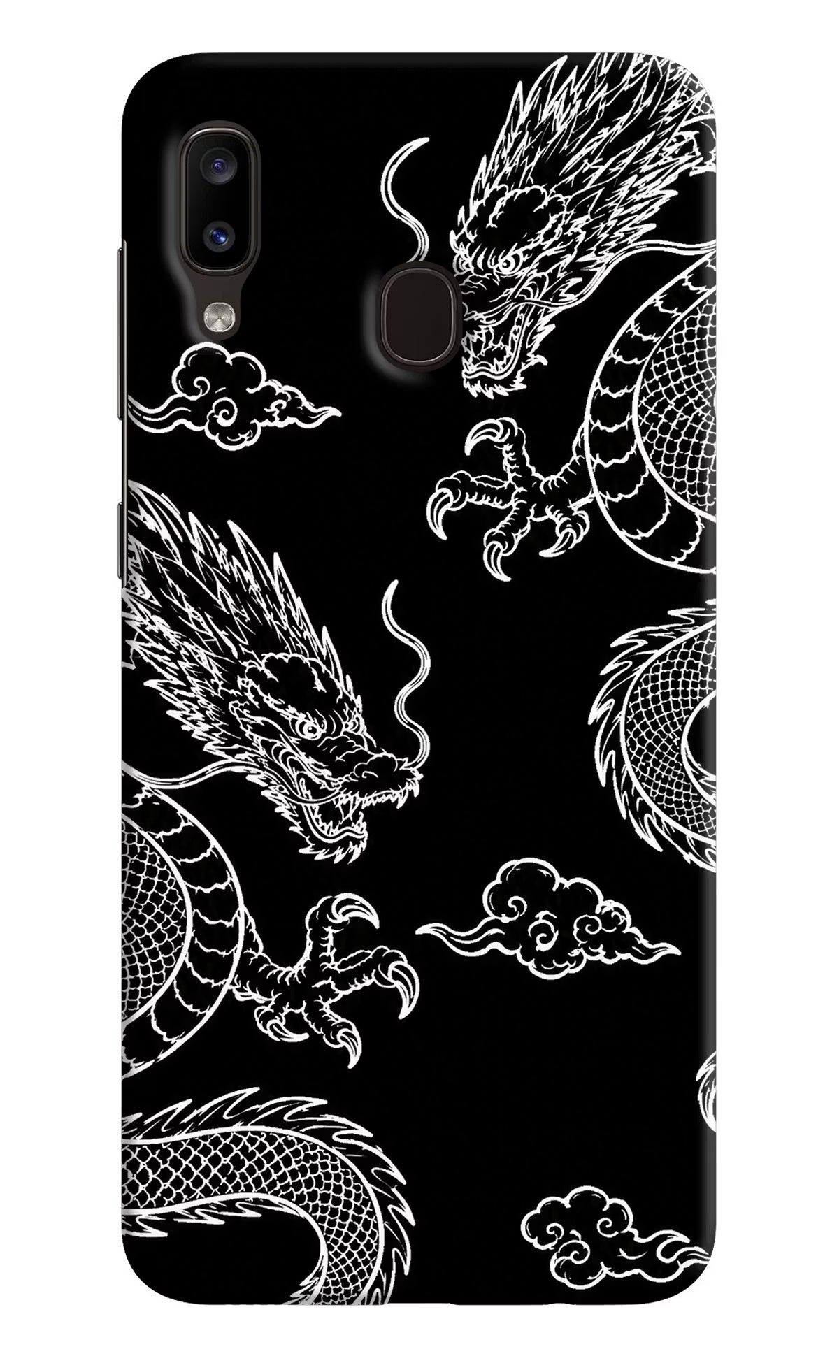 Twin Dragons Samsung A20/M10s Hard Case Back Cover by Casekaro