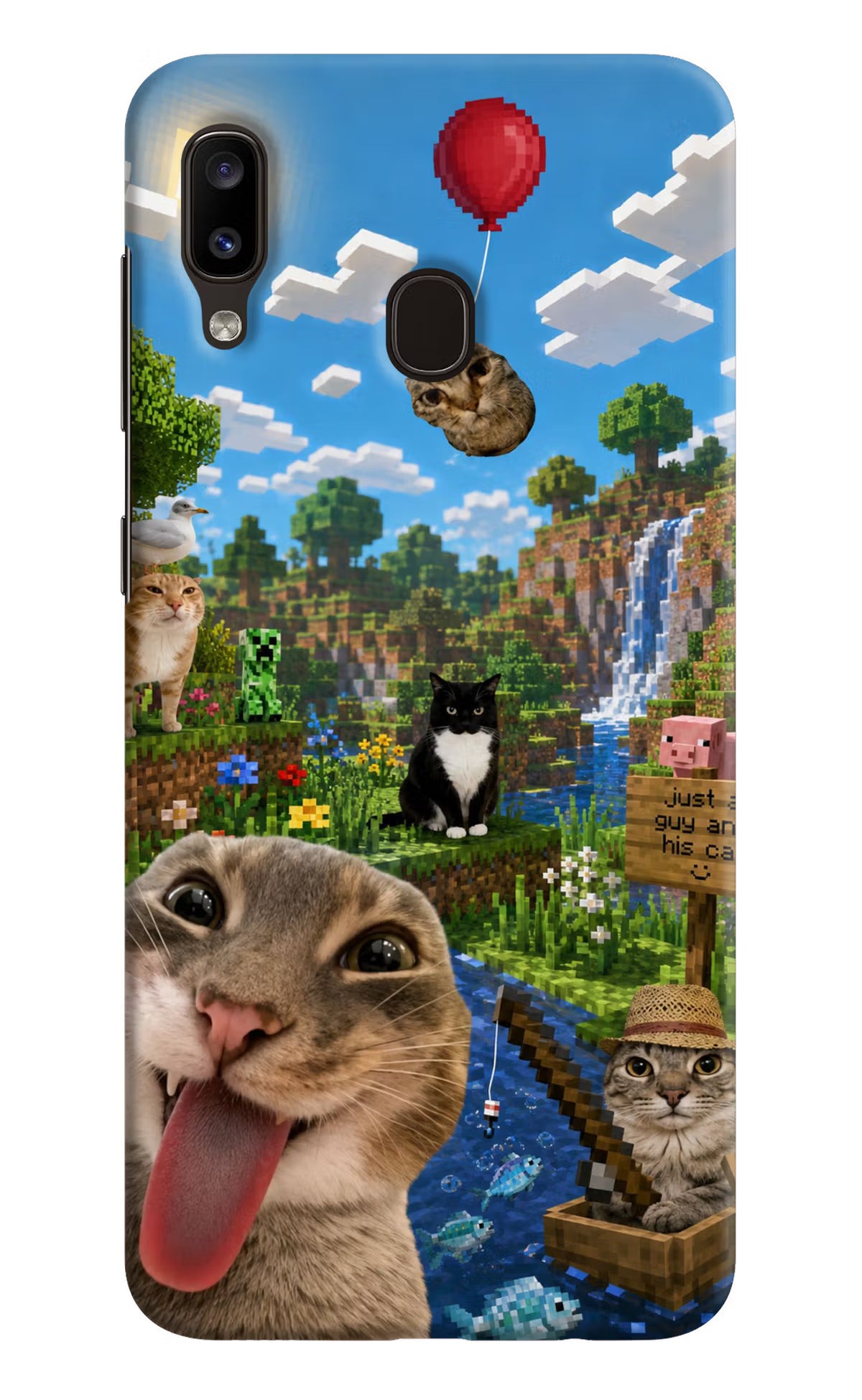 Minecraft Cat Chaos Samsung A20/M10s Back Cover