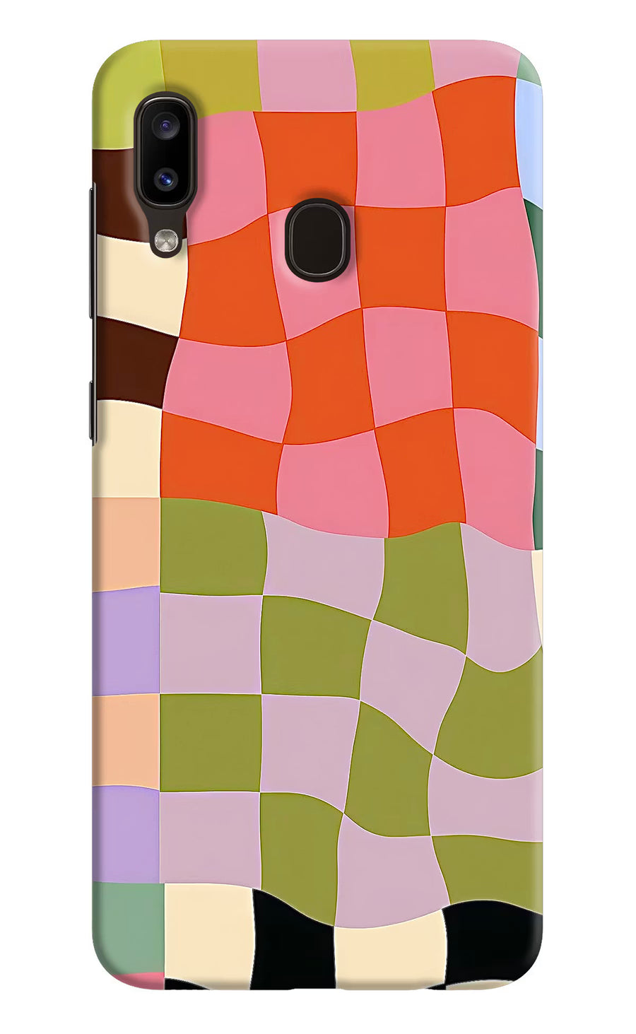 Wavy Grid Samsung A20/M10s Back Cover, Hard case