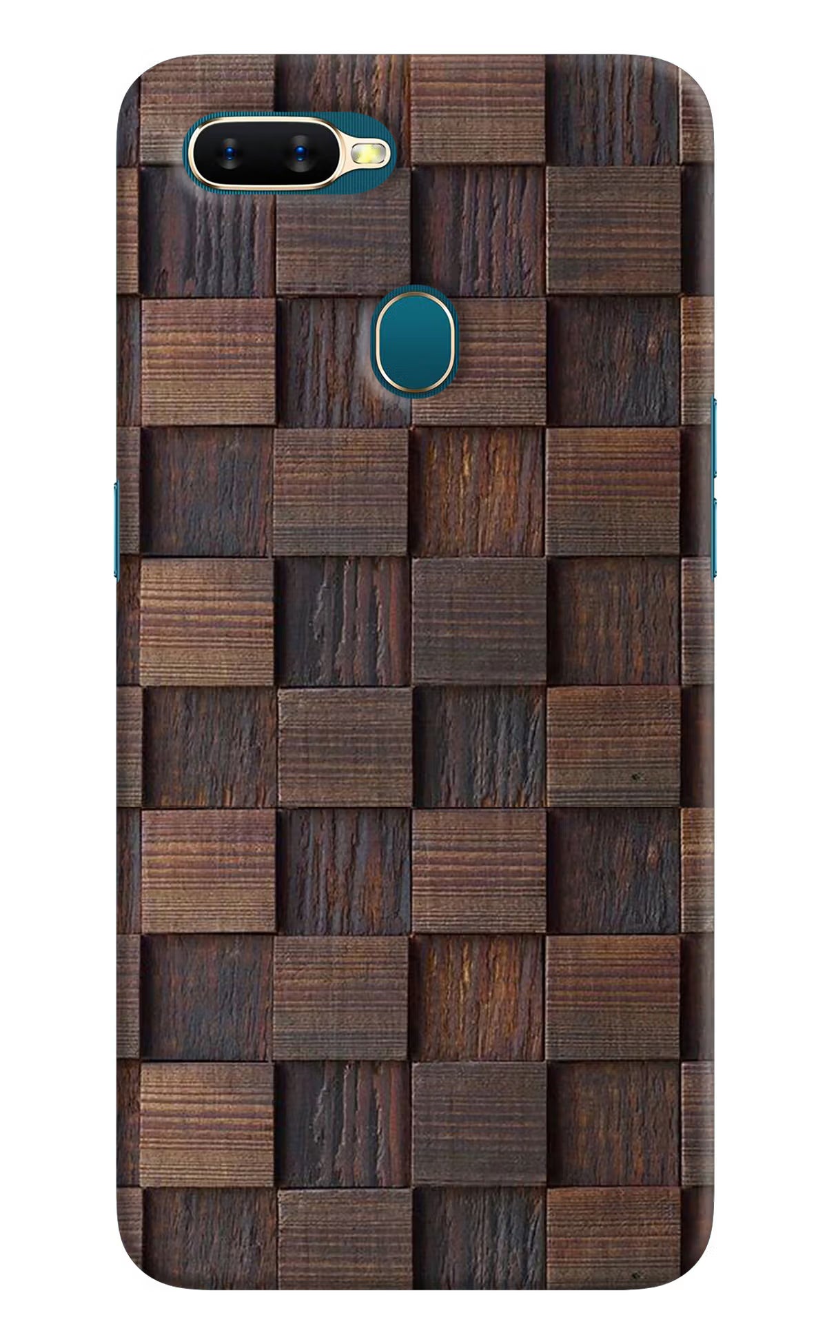 Wooden Cube Design Oppo A7/A5s/A12 Hard Case Back Cover by Casekaro