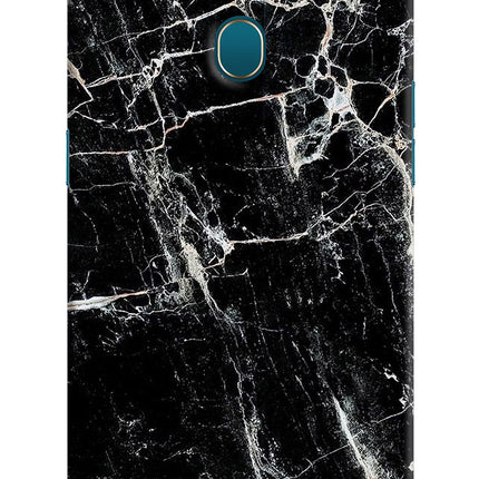 Black Marble Texture Oppo A7/A5s/A12 Hard Case Back Cover by Casekaro