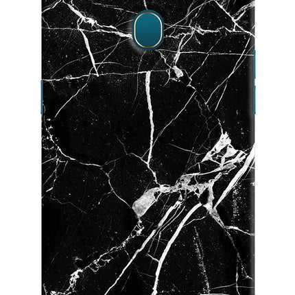 Black Marble Pattern Oppo A7/A5s/A12 Hard Case Back Cover by Casekaro