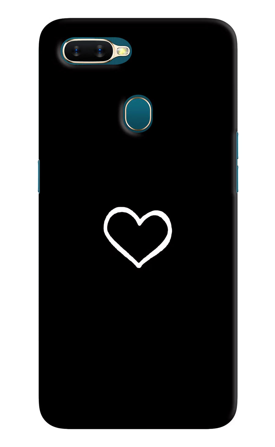 Heart Oppo A7/A5s/A12 Back Cover, Hard case