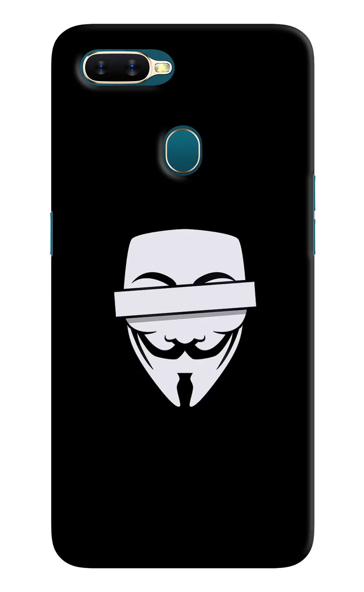 Anonymous Face Oppo A7/A5s/A12 Hard Case Back Cover by Casekaro
