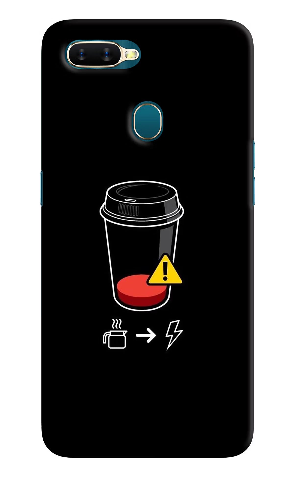 Coffee Oppo A7/A5s/A12 Hard Case Back Cover by Casekaro