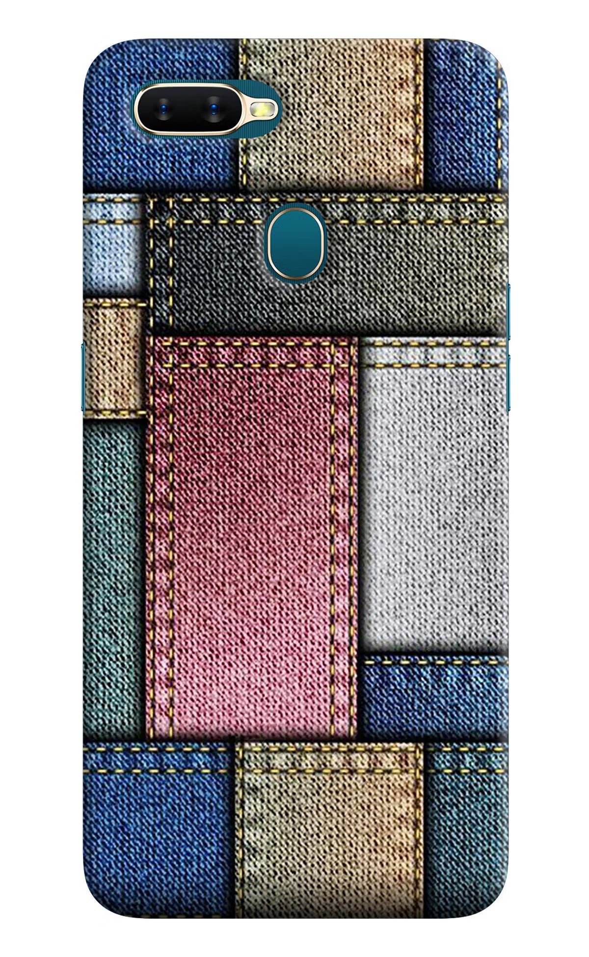 Multicolor Jeans Oppo A7/A5s/A12 Hard Case Back Cover by Casekaro