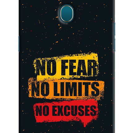 No Fear No Limits No Excuse Oppo A7/A5s/A12 Hard Case Back Cover by Casekaro
