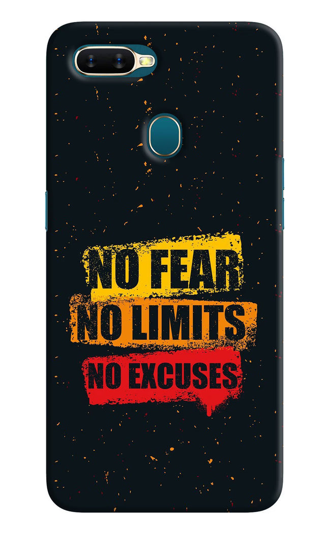 No Fear No Limits No Excuse Oppo A7/A5s/A12 Hard Case Back Cover by Casekaro