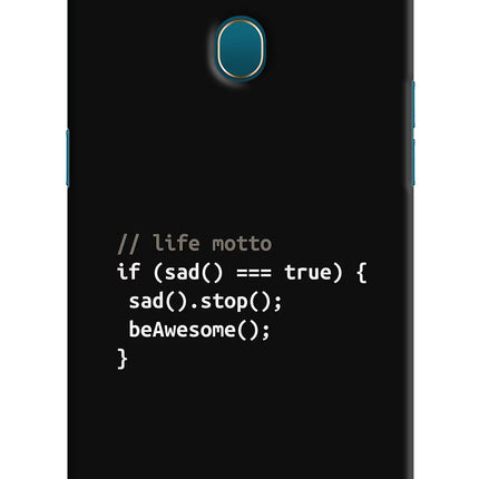 Life Motto Code Oppo A7/A5s/A12 Hard Case Back Cover by Casekaro