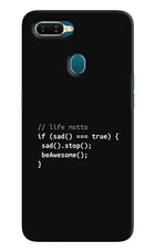 Life Motto Code Oppo A7/A5s/A12 Hard Case Back Cover by Casekaro