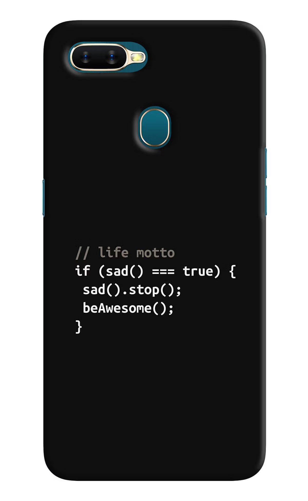 Life Motto Code Oppo A7/A5s/A12 Hard Case Back Cover by Casekaro