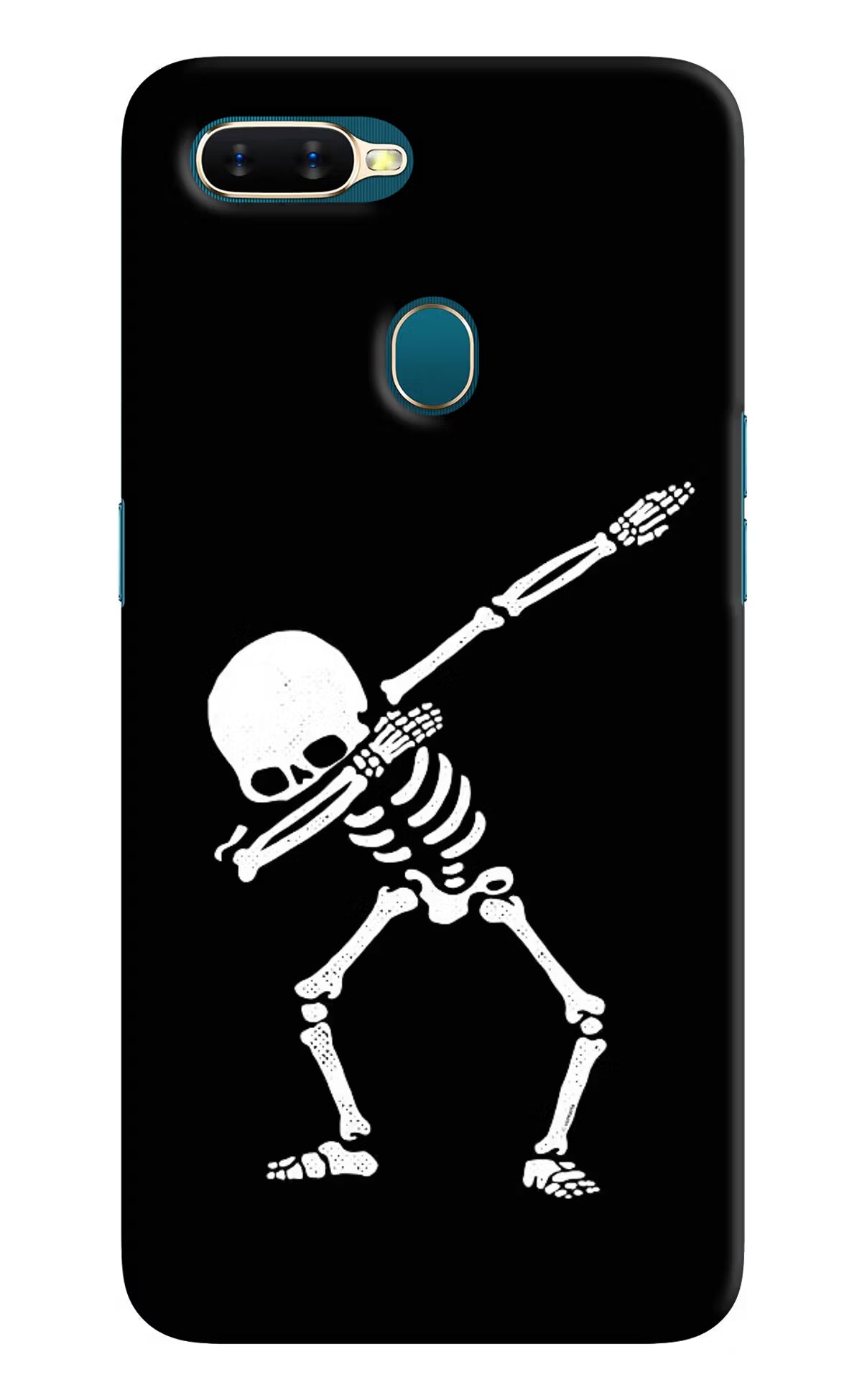 Dabbing Skeleton Art Oppo A7/A5s/A12 Hard Case Back Cover by Casekaro