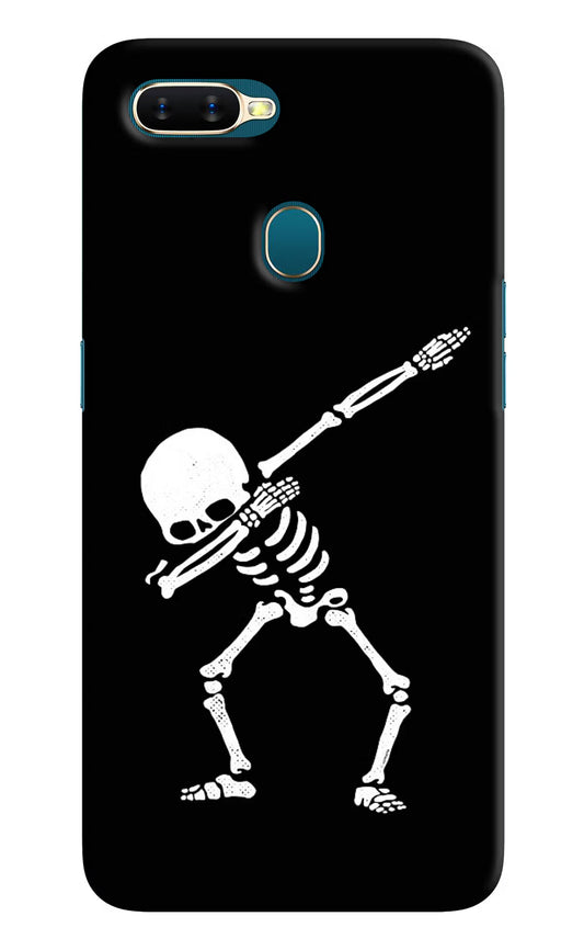 Dabbing Skeleton Art Oppo A7/A5s/A12 Hard Case Back Cover by Casekaro