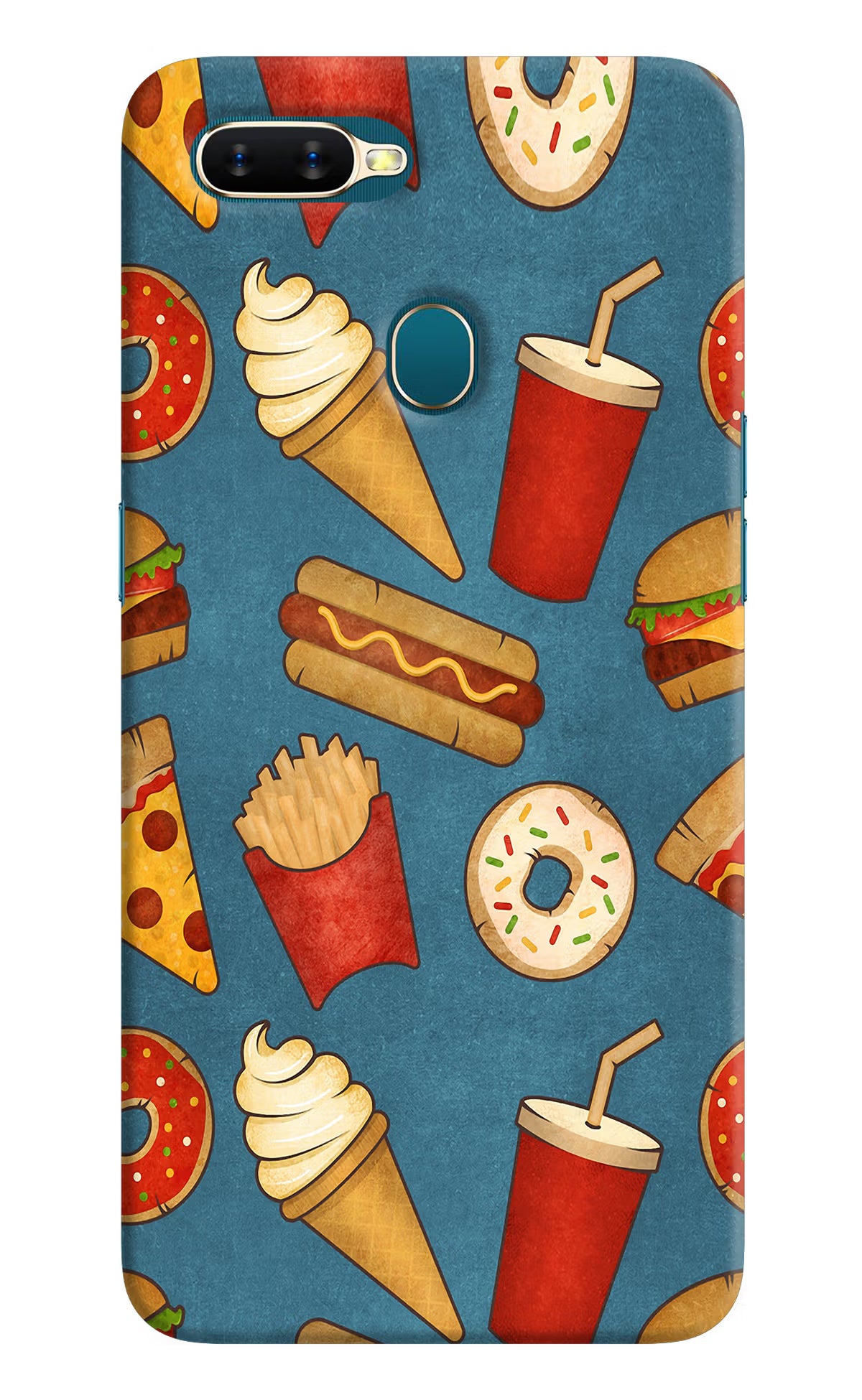 Foodie Oppo A7/A5s/A12 Hard Case Back Cover by Casekaro