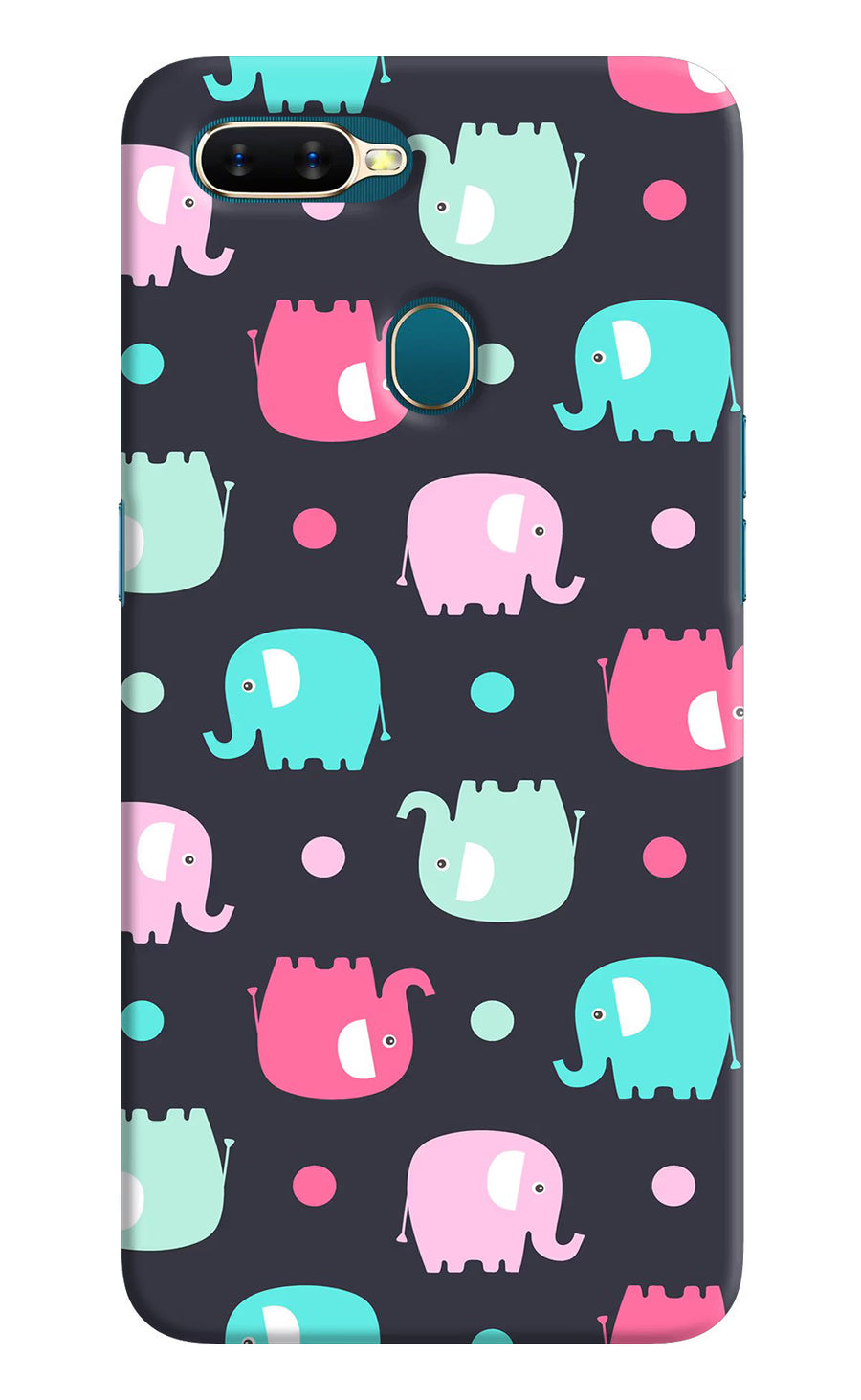 Elephants Oppo A7/A5s/A12 Back Cover, Hard case