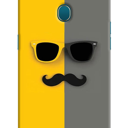 Sunglasses with Mustache Oppo A7/A5s/A12 Hard Case Back Cover by Casekaro