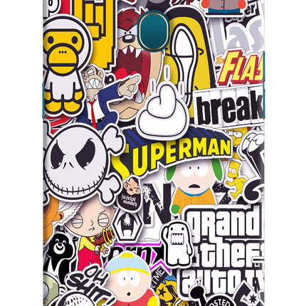 Sticker Bomb Oppo A7/A5s/A12 Hard Case Back Cover by Casekaro