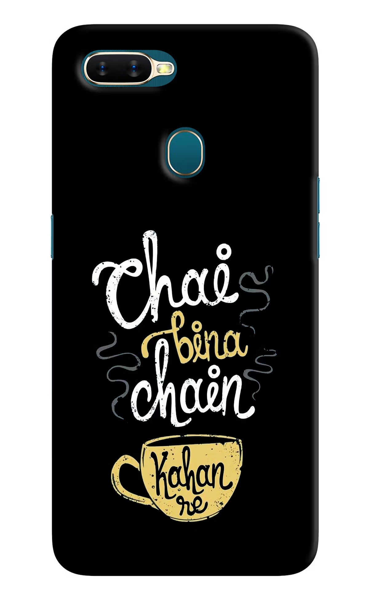 Chai Bina Chain Kaha Re Oppo A7/A5s/A12 Hard Case Back Cover by Casekaro