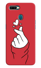 Korean Love Sign Oppo A7/A5s/A12 Hard Case Back Cover by Casekaro