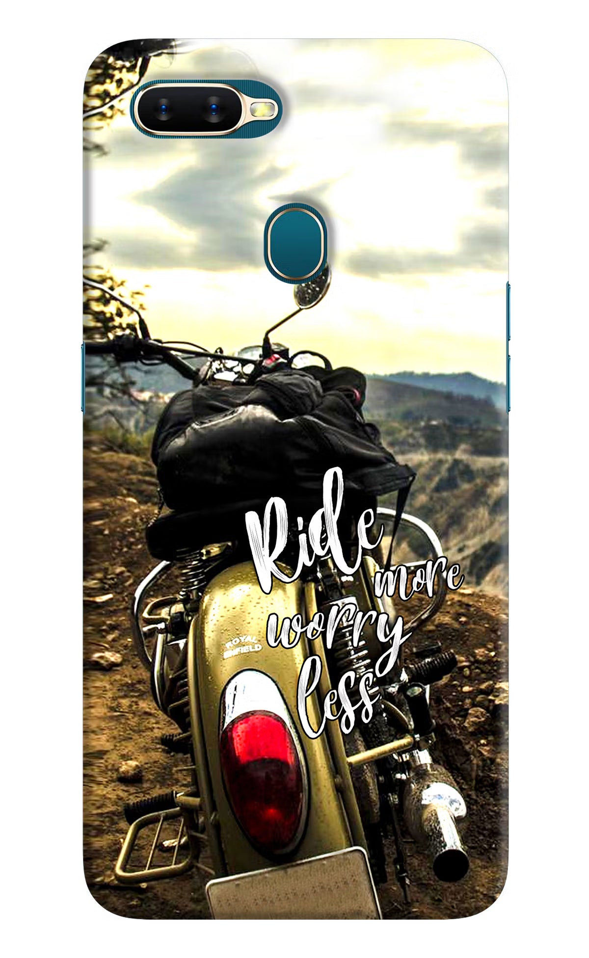 Ride More Worry Less Oppo A7/A5s/A12 Hard Case Back Cover by Casekaro