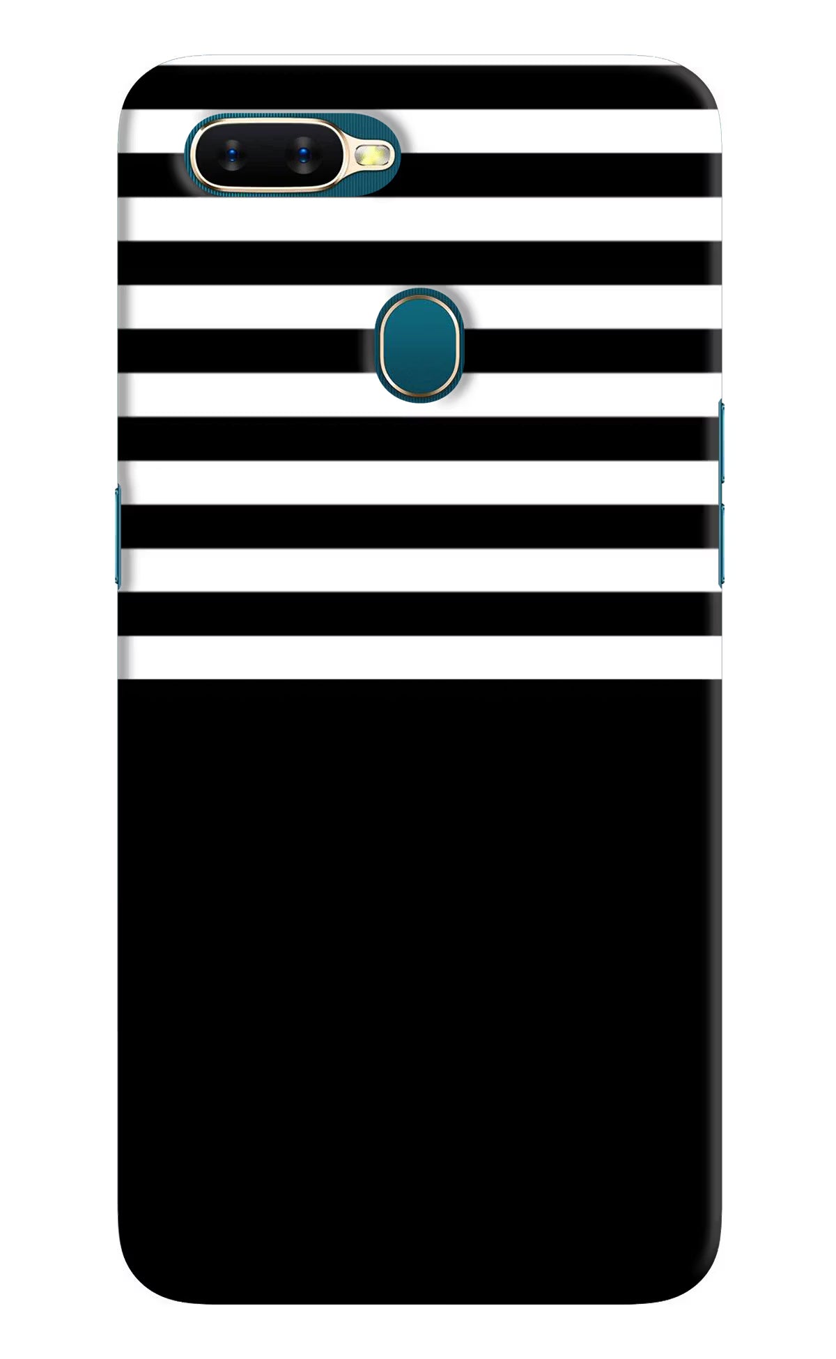 Black and White Print Oppo A7/A5s/A12 Hard Case Back Cover by Casekaro