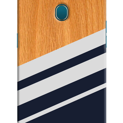 Blue and white wooden Oppo A7/A5s/A12 Hard Case Back Cover by Casekaro