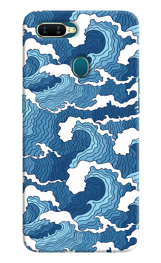 Blue Waves Oppo A7/A5s/A12 Hard Case Back Cover by Casekaro