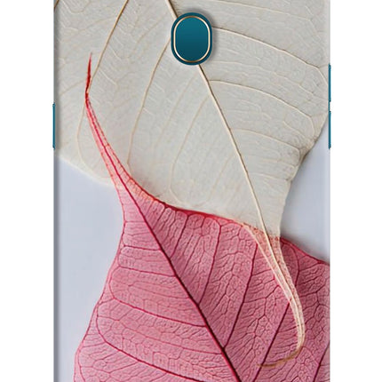 White Pink Leaf Oppo A7/A5s/A12 Hard Case Back Cover by Casekaro