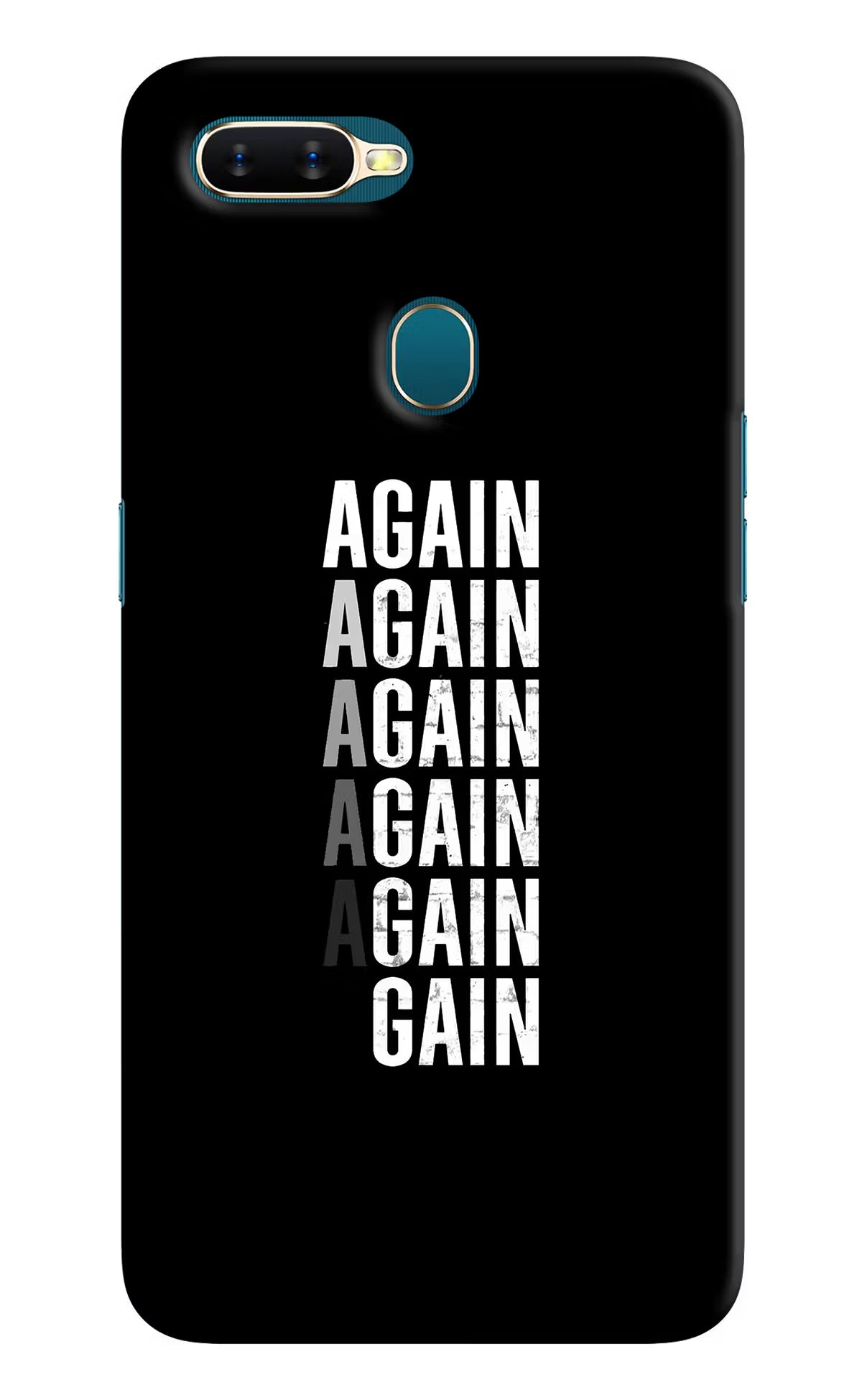 Again Again Gain Oppo A7/A5s/A12 Hard Case Back Cover by Casekaro