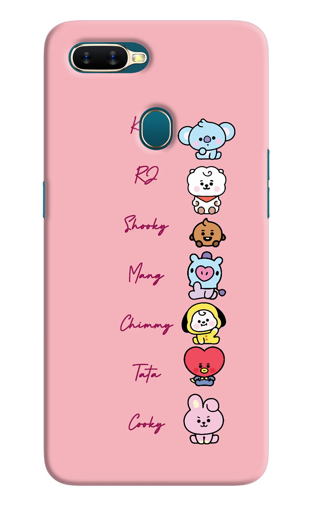 BTS names Oppo A7/A5s/A12 Hard Case Back Cover by Casekaro