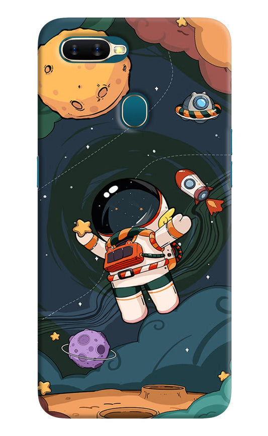 Cartoon Astronaut Oppo A7/A5s/A12 Hard Case Back Cover by Casekaro