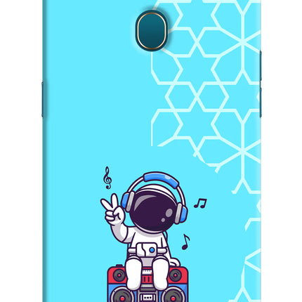 Cute Astronaut Chilling Oppo A7/A5s/A12 Hard Case Back Cover by Casekaro