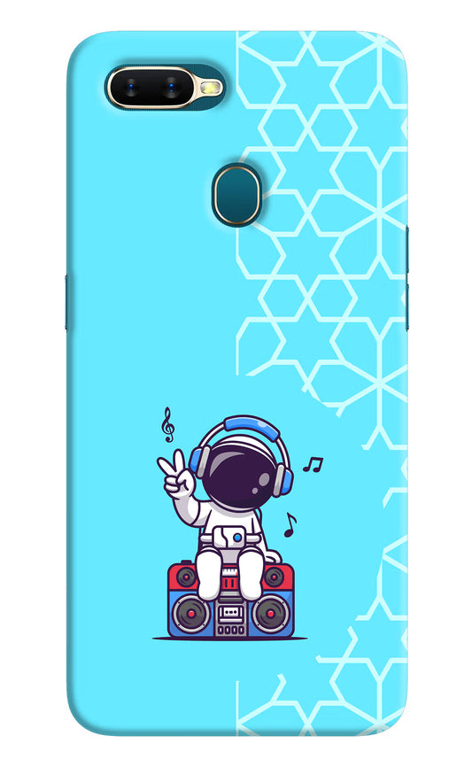 Cute Astronaut Chilling Oppo A7/A5s/A12 Hard Case Back Cover by Casekaro