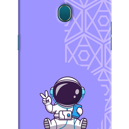 Cute Astronaut Chilling Oppo A7/A5s/A12 Hard Case Back Cover by Casekaro