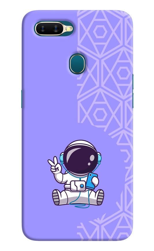 Cute Astronaut Chilling Oppo A7/A5s/A12 Hard Case Back Cover by Casekaro