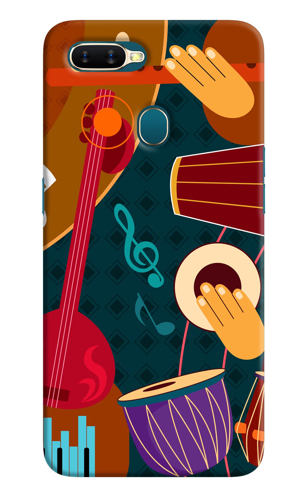 Music Instrument Oppo A7/A5s/A12 Hard Case Back Cover by Casekaro