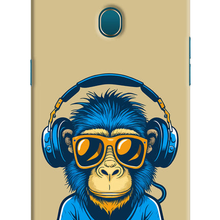 Monkey Headphone Oppo A7/A5s/A12 Hard Case Back Cover by Casekaro