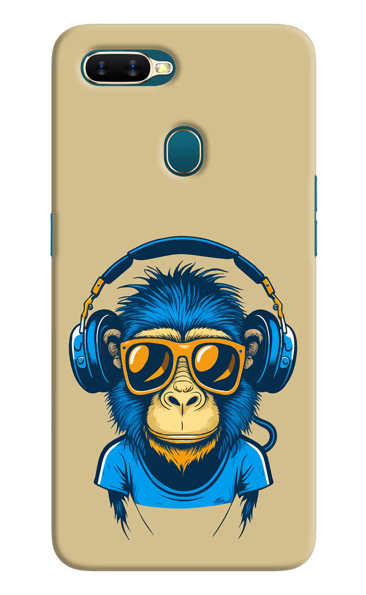 Monkey Headphone Oppo A7/A5s/A12 Hard Case Back Cover by Casekaro
