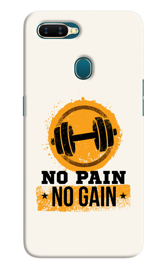 No Pain No Gain Oppo A7/A5s/A12 Hard Case Back Cover by Casekaro