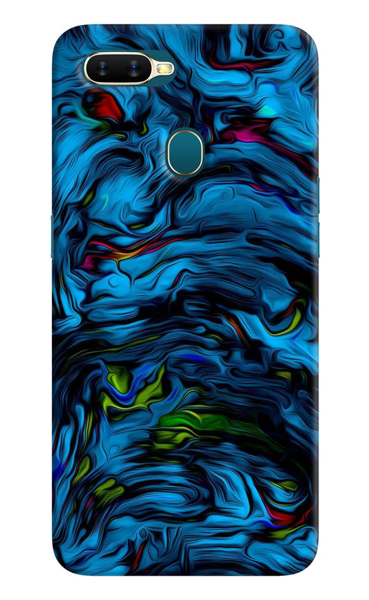Dark Blue Abstract Oppo A7/A5s/A12 Hard Case Back Cover by Casekaro