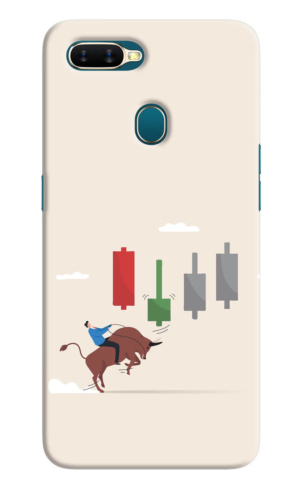 Bull Trading Momentum Oppo A7/A5s/A12 Hard Case Back Cover by Casekaro