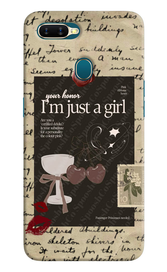 I am just a girl Oppo A7/A5s/A12 Hard Case Back Cover by Casekaro