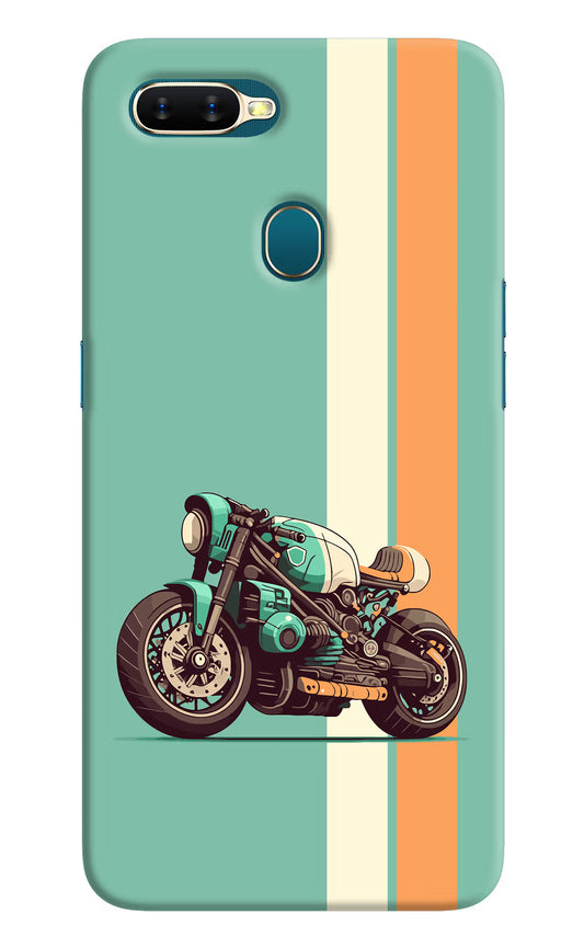 Striped Moto Drift Oppo A7/A5s/A12 Hard Case Back Cover by Casekaro