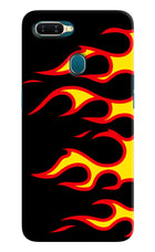 Side Sweep Flames Oppo A7/A5s/A12 Hard Case Back Cover by Casekaro