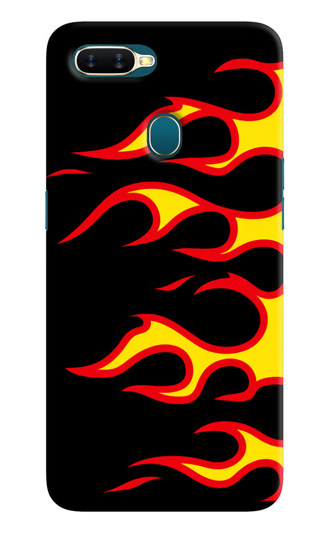 Side Sweep Flames Oppo A7/A5s/A12 Hard Case Back Cover by Casekaro