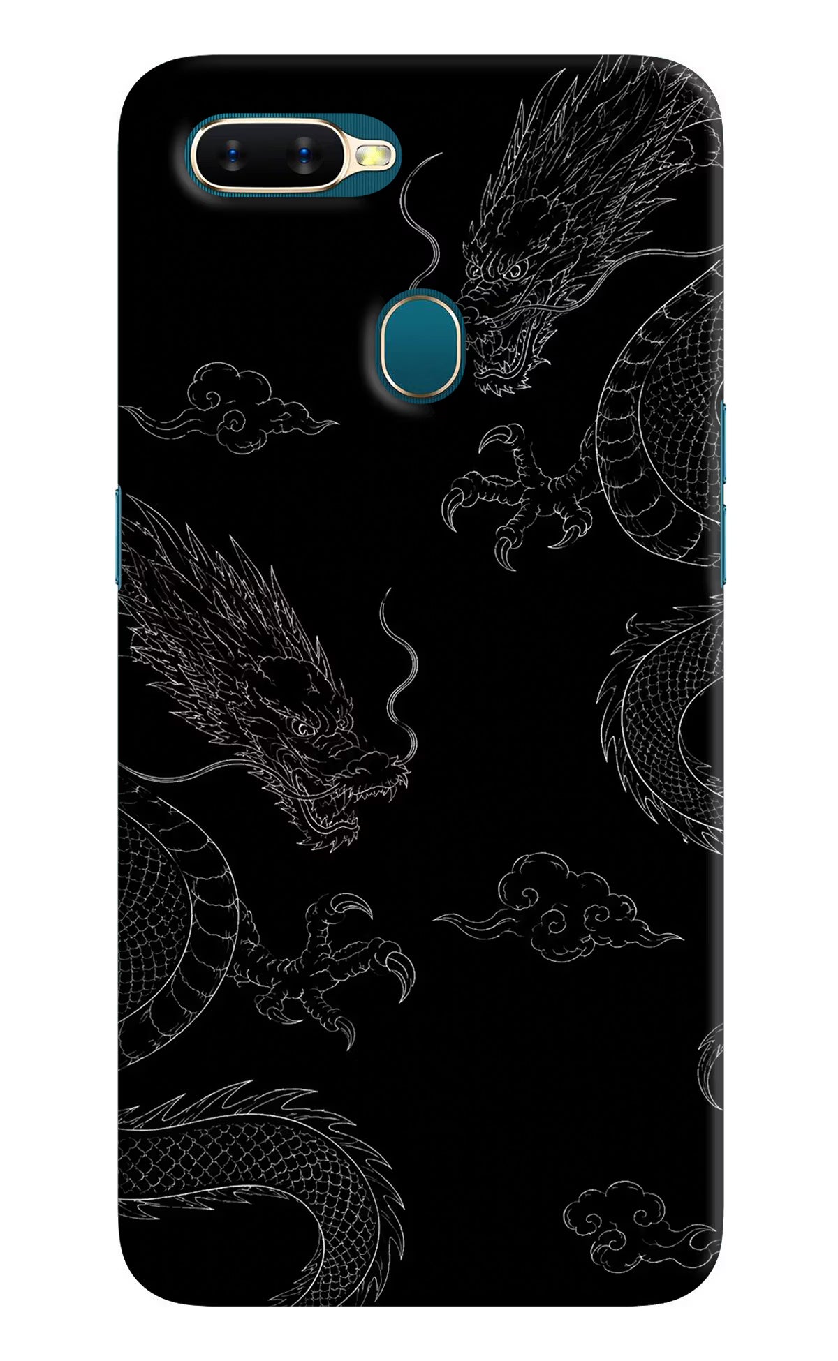 Twin Dragons Oppo A7/A5s/A12 Hard Case Back Cover by Casekaro